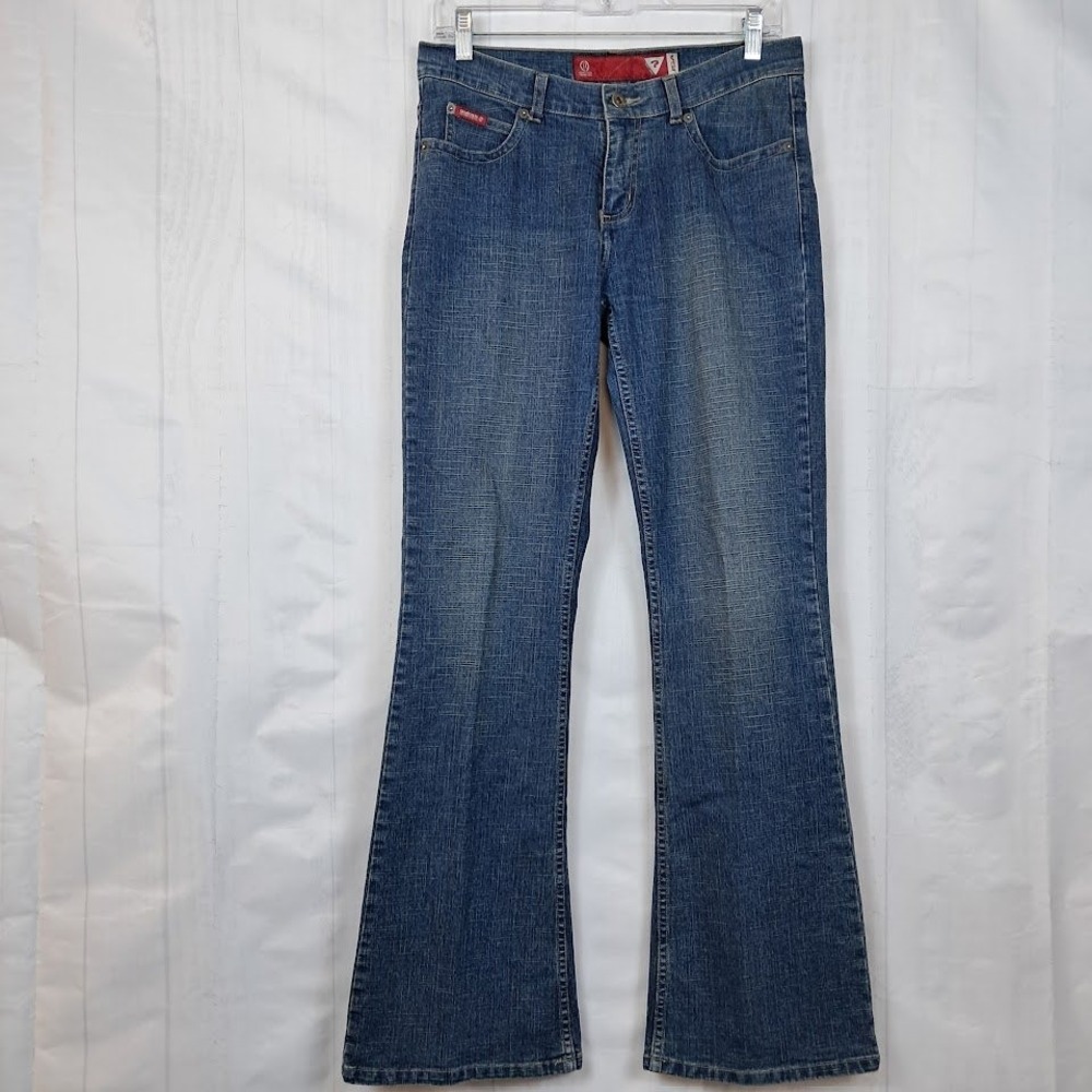 Vintage Y2K GUESS Jeans Women's 28 Denim Bootcut Flare Jeans Dark Wash Stretch
